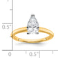 14k Two-tone 1 Ct. Lab Grown Diamond VS/SI+ G+ Pear Solitare Engagement Ring