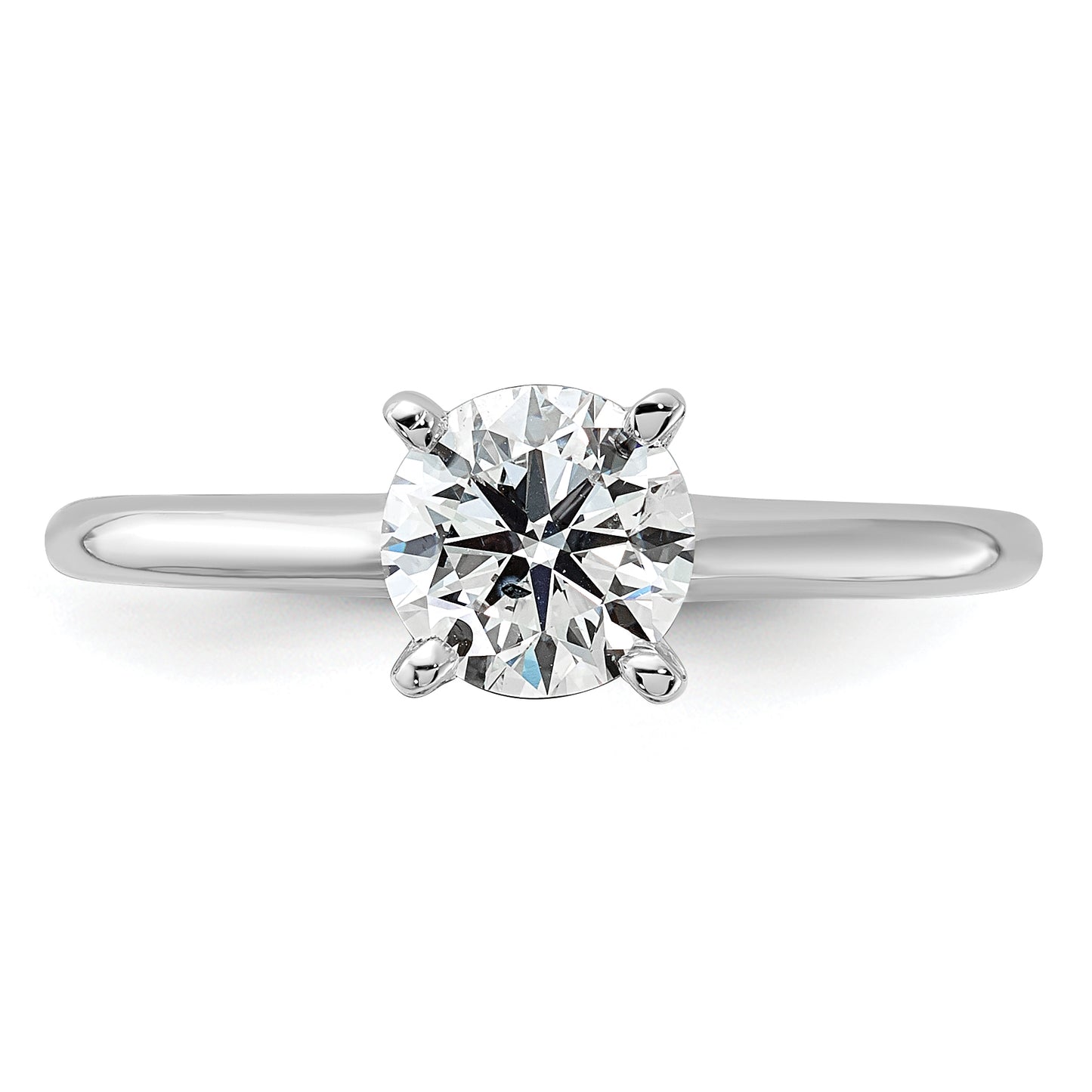 14k White Gold 1 Ct. Lab Grown Diamond VS/SI+ G+ Round Solitaire Engagement Ring