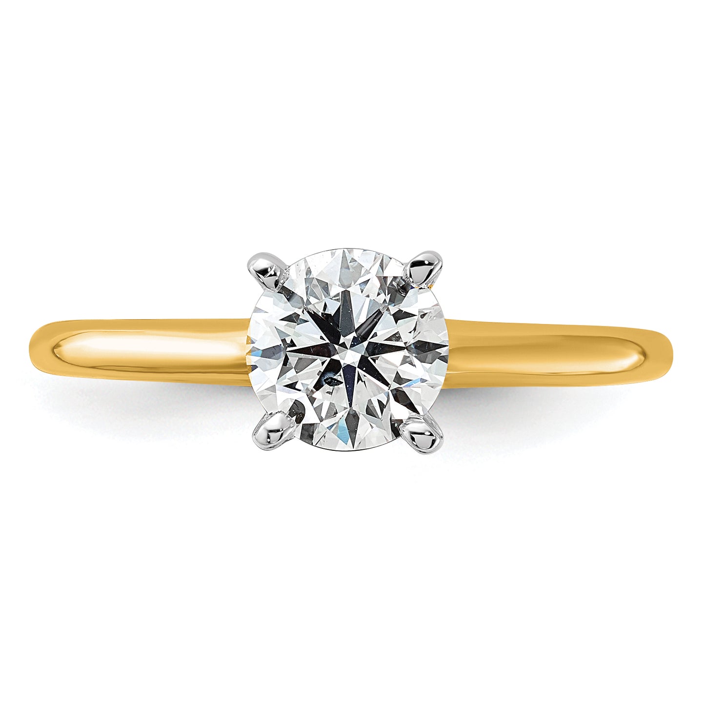 14k Two-tone 1 Ct. Lab Grown Diamond VS/SI+ G+ Round Solitaire Engagement Ring