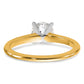 14k Two-tone 1 Ct. Certified Lab Grown Diamond VS/SI+ G+ Round Solitaire Engagement Ring