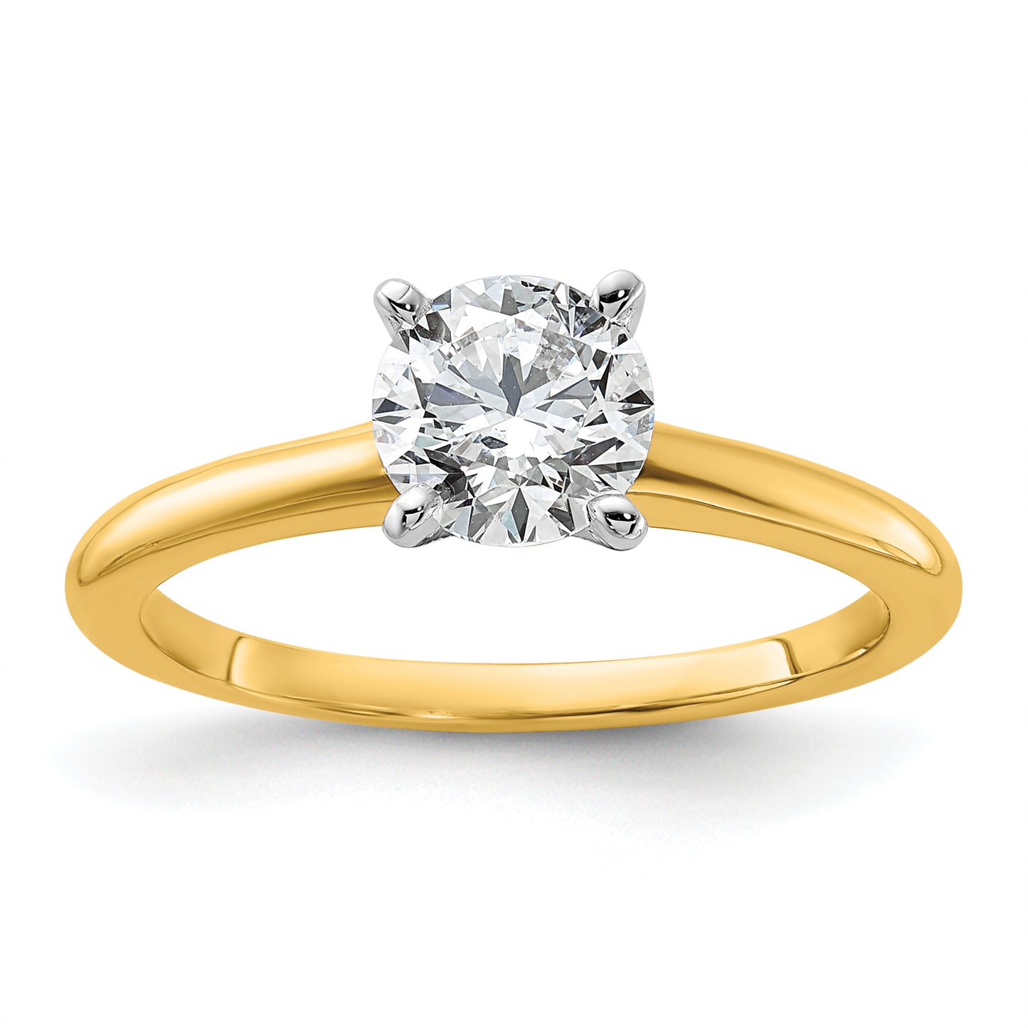 14k Two-tone 1 Ct. Lab Grown Diamond VS/SI+ G+ Round Solitaire Engagement Ring