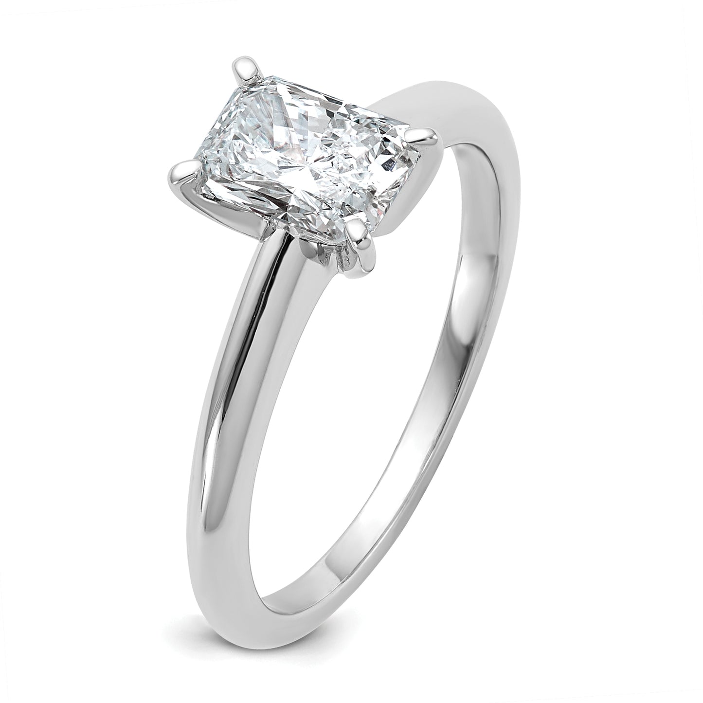 14k White Gold 1 Ct. Lab Grown Diamond VS/SI+ G+ Radiant Solitare Engagement Ring