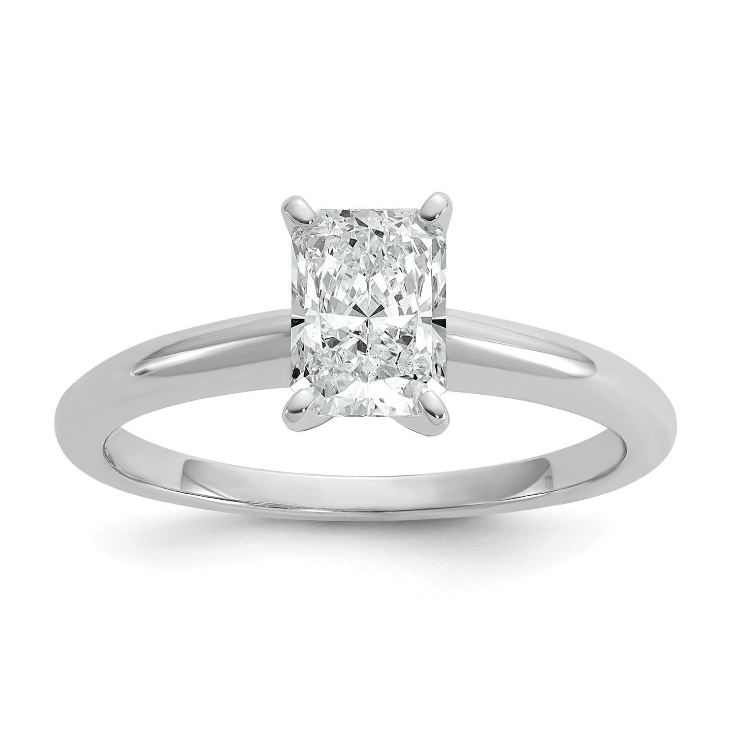 14k White Gold 1 Ct. Certified Lab Grown Diamond VS/SI+ G+ Radiant Solitare Engagement Ring