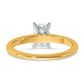 14k Two-tone 1 Ct. Lab Grown Diamond VS/SI+ G+ Radiant Solitare Engagement Ring