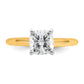 14k Two-tone 1 1/2 Ct. Certified Lab Grown Diamond VS/SI+ G+ Cushion Solitare Engagement Ring