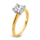 14k Two-tone 1 1/2 Ct. Certified Lab Grown Diamond VS/SI+ G+ Cushion Solitare Engagement Ring