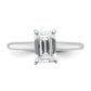 14k White Gold 1 1/2 Ct. Lab Grown Diamond VS/SI+ G+ Emerald Solitare Engagement Ring