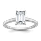 14k White Gold 1 1/2 Ct. Certified Lab Grown Diamond VS/SI+ G+ Emerald Solitare Engagement Ring