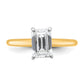 14k Two-tone 1 1/2 Ct. Certified Lab Grown Diamond VS/SI+ G+ Emerald Solitare Engagement Ring