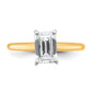 14k Two-tone 1 1/2 Ct. Certified Lab Grown Diamond VS/SI+ G+ Emerald Solitare Engagement Ring