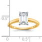 14k Two-tone 1 1/2 Ct. Lab Grown Diamond VS/SI+ G+ Emerald Solitare Engagement Ring