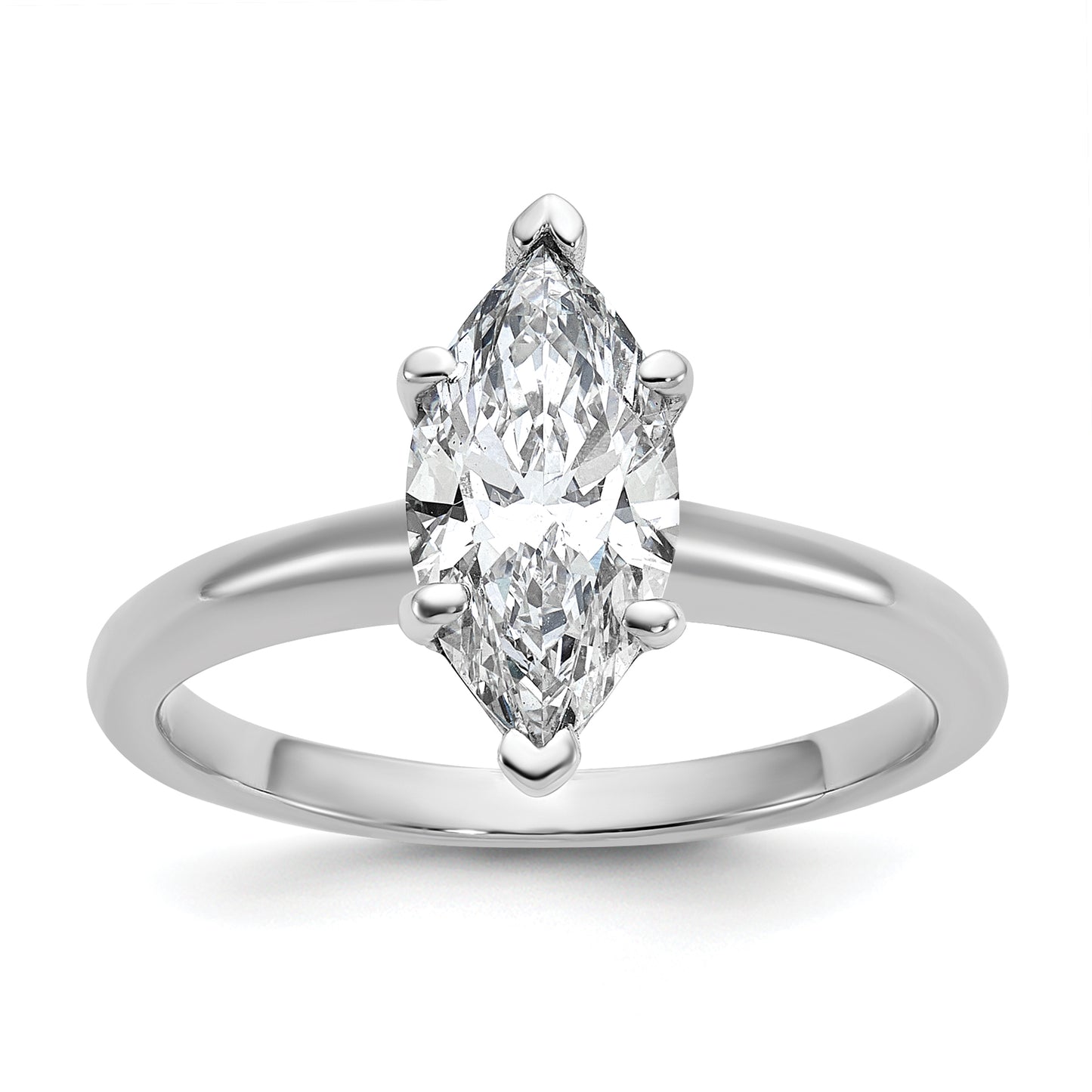 14k White Gold 1 1/2 Ct. Lab Grown Diamond VS/SI+ G+ Marquise Solitare Engagement Ring