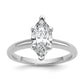 14k White Gold 1 1/2 Ct. Certified Lab Grown Diamond VS/SI+ G+ Marquise Solitare Engagement Ring