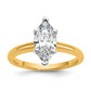 14k Two-tone 1 1/2 Ct. Certified Lab Grown Diamond VS/SI+ G+ Marquise Solitare Engagement Ring