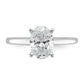 14k White Gold 1 1/2 Ct. Lab Grown Diamond VS/SI+ G+ Oval Solitare Engagement Ring