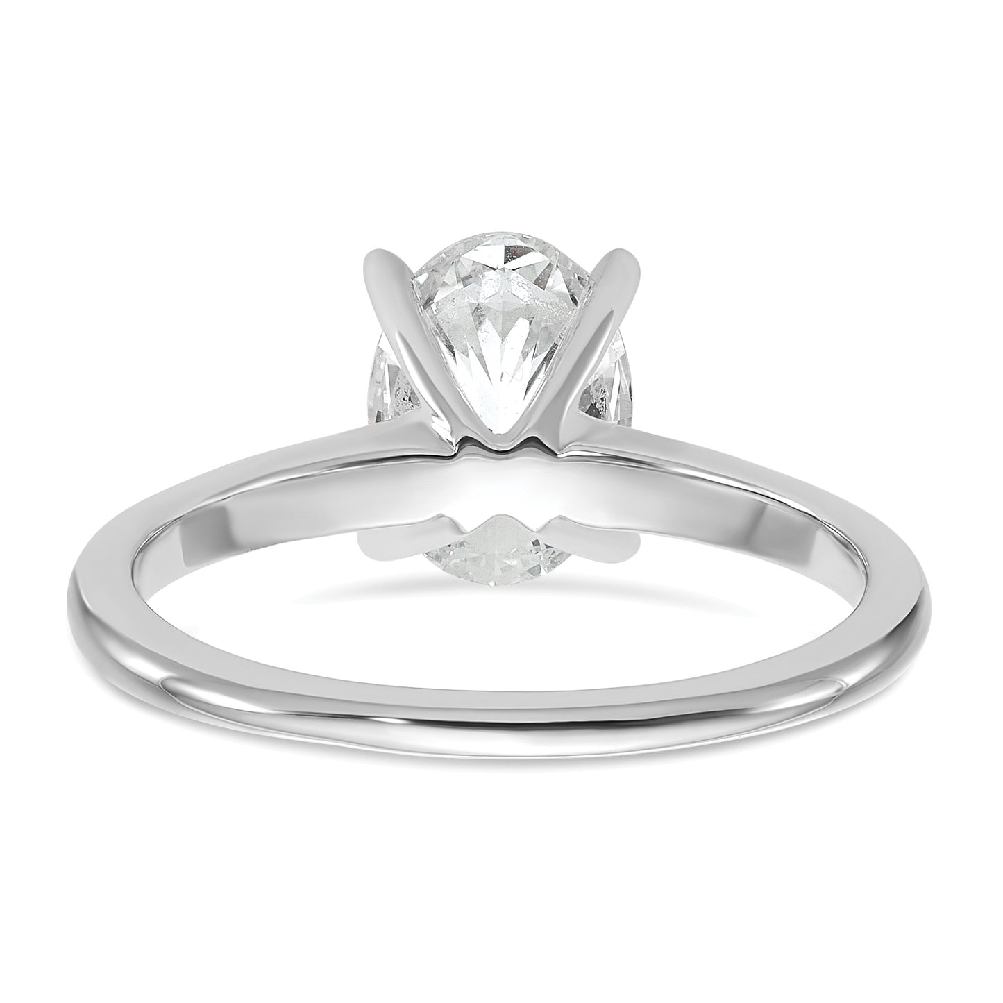 14k White Gold 1 1/2 Ct. Lab Grown Diamond VS/SI+ G+ Oval Solitare Engagement Ring