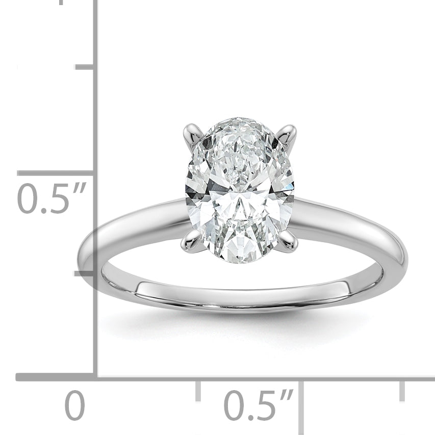 14k White Gold 1 1/2 Ct. Lab Grown Diamond VS/SI+ G+ Oval Solitare Engagement Ring