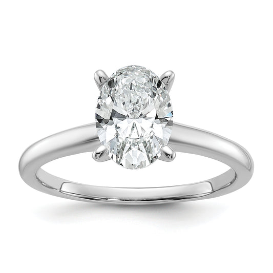 14k White Gold 1 1/2 Ct. Lab Grown Diamond VS/SI+ G+ Oval Solitare Engagement Ring