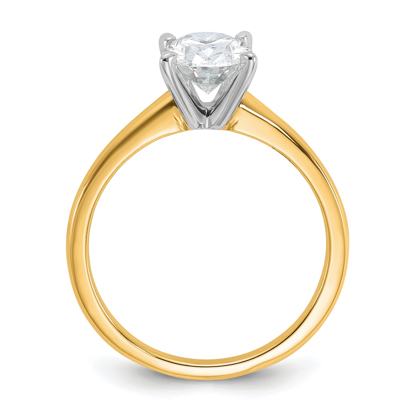 14k Two-tone 1 1/2 Ct. Certified Lab Grown Diamond VS/SI+ G+ Oval Solitare Engagement Ring