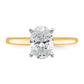 14k Two-tone 1 1/2 Ct. Lab Grown Diamond VS/SI+ G+ Oval Solitare Engagement Ring