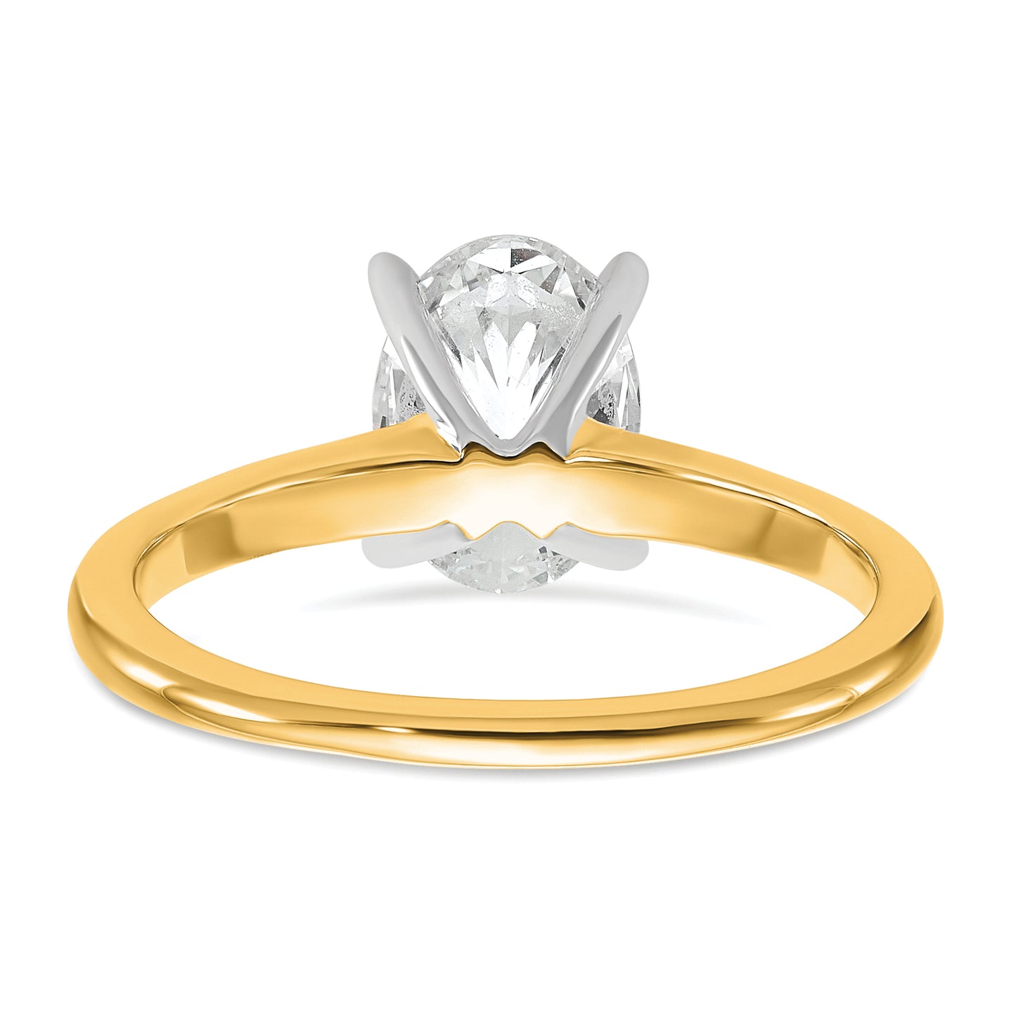 14k Two-tone 1 1/2 Ct. Lab Grown Diamond VS/SI+ G+ Oval Solitare Engagement Ring