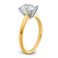 14k Two-tone 1 1/2 Ct. Certified Lab Grown Diamond VS/SI+ G+ Oval Solitare Engagement Ring