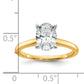 14k Two-tone 1 1/2 Ct. Lab Grown Diamond VS/SI+ G+ Oval Solitare Engagement Ring