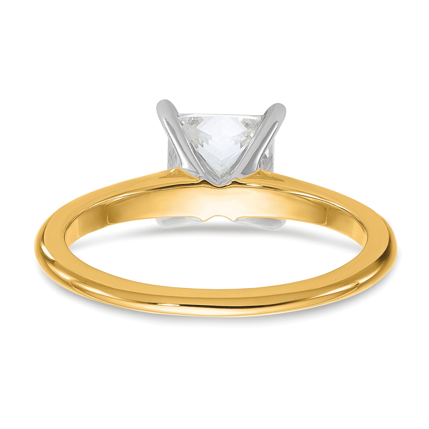 14k Two-tone 1 1/2 Ct. Certified Lab Grown Diamond VS/SI+ G+ Princess Solitare Engagement Ring