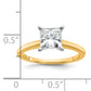 14k Two-tone 1 1/2 Ct. Certified Lab Grown Diamond VS/SI+ G+ Princess Solitare Engagement Ring