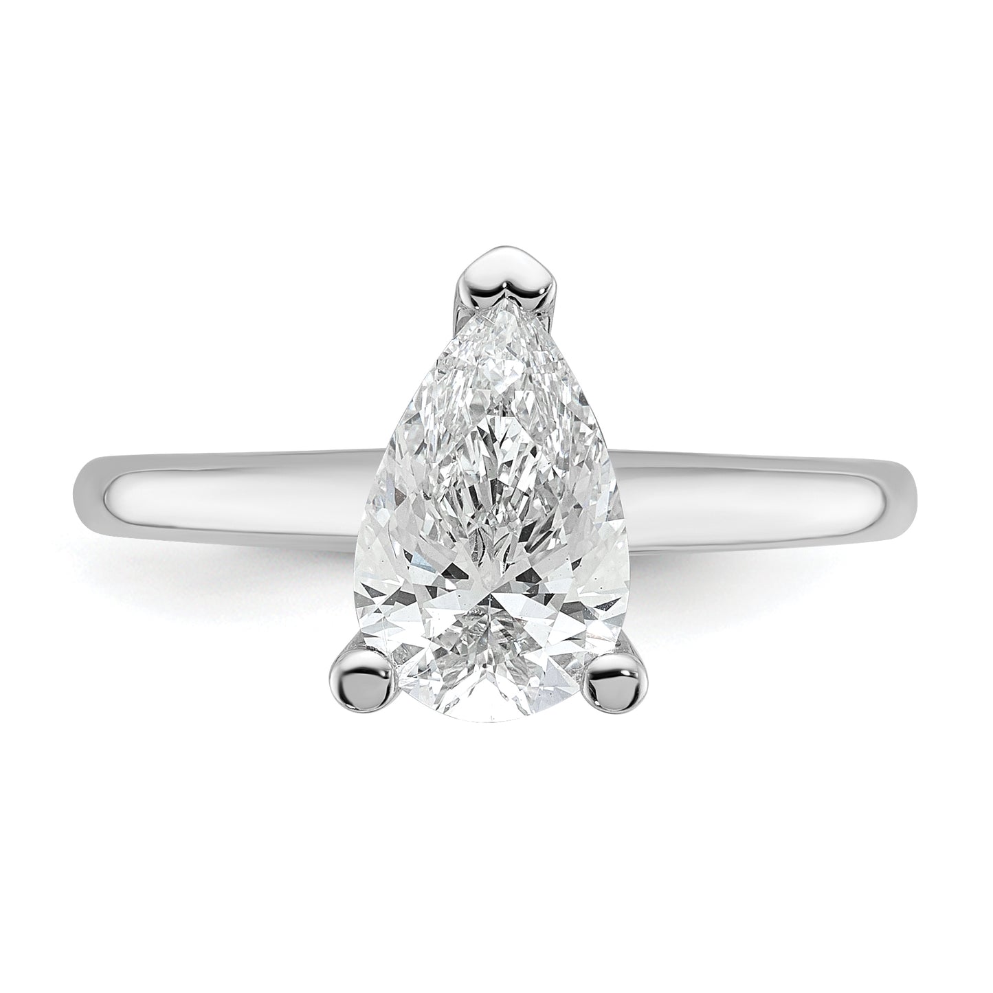 14k White Gold 1 1/2 Ct. Certified Lab Grown Diamond VS/SI+ G+ Pear Solitare Engagement Ring