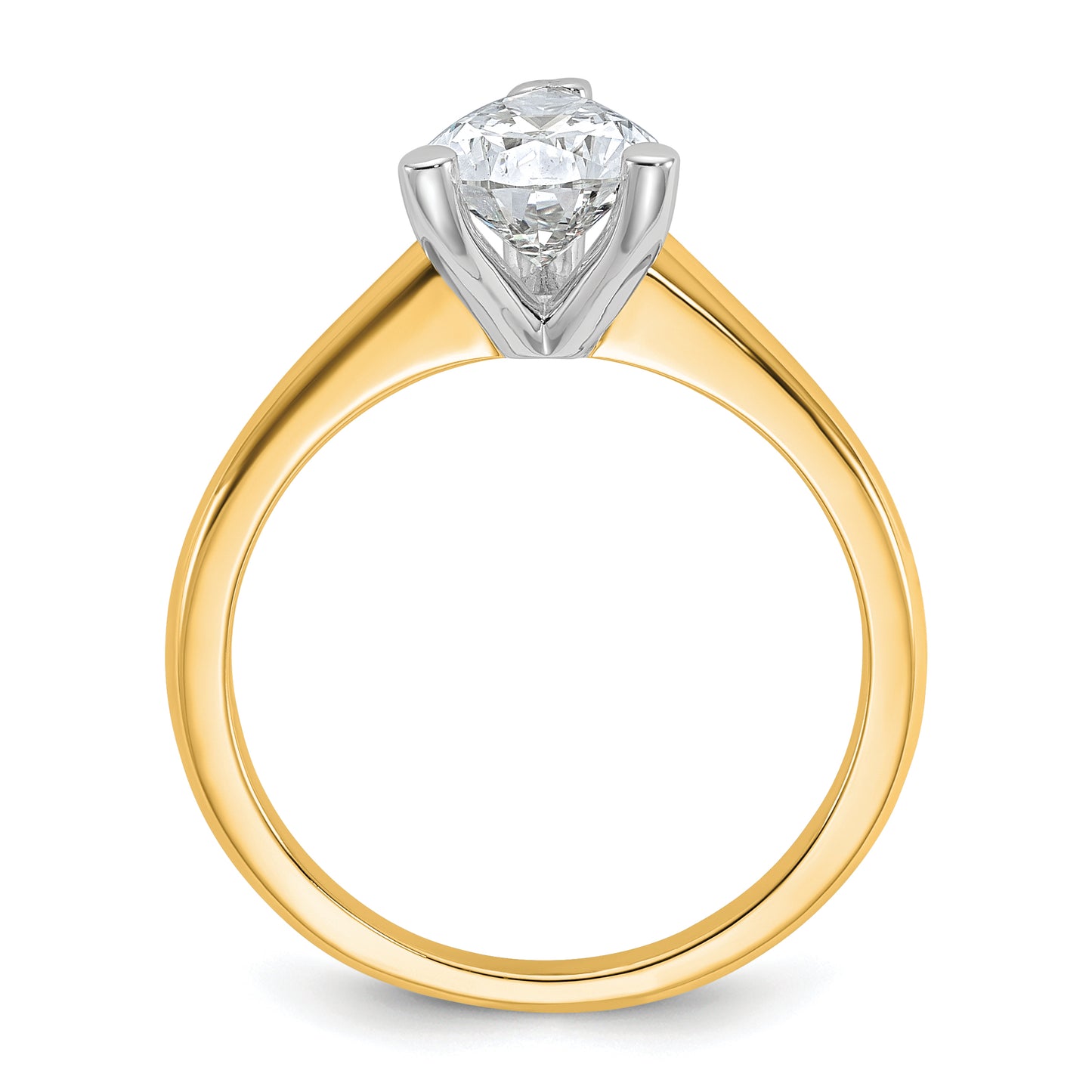 14k Two-tone 1 1/2 Ct. Certified Lab Grown Diamond VS/SI+ G+ Pear Solitare Engagement Ring