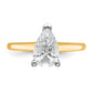 14k Two-tone 1 1/2 Ct. Lab Grown Diamond VS/SI+ G+ Pear Solitare Engagement Ring