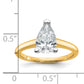 14k Two-tone 1 1/2 Ct. Lab Grown Diamond VS/SI+ G+ Pear Solitare Engagement Ring