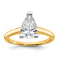 14k Two-tone 1 1/2 Ct. Certified Lab Grown Diamond VS/SI+ G+ Pear Solitare Engagement Ring