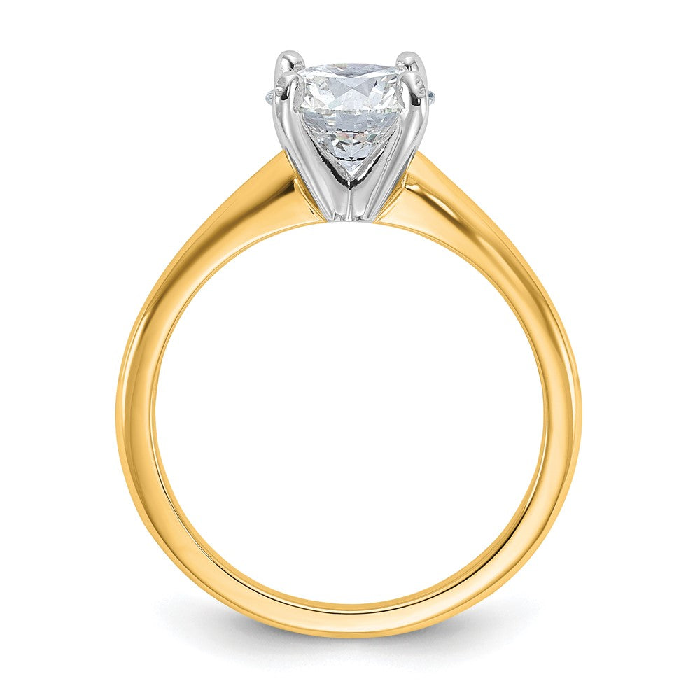 14k Two-tone 1 1/2 Ct. Certified Complete Lab Grown Diamond VS/SI+ G+ Round Solitaire Engagement Ring