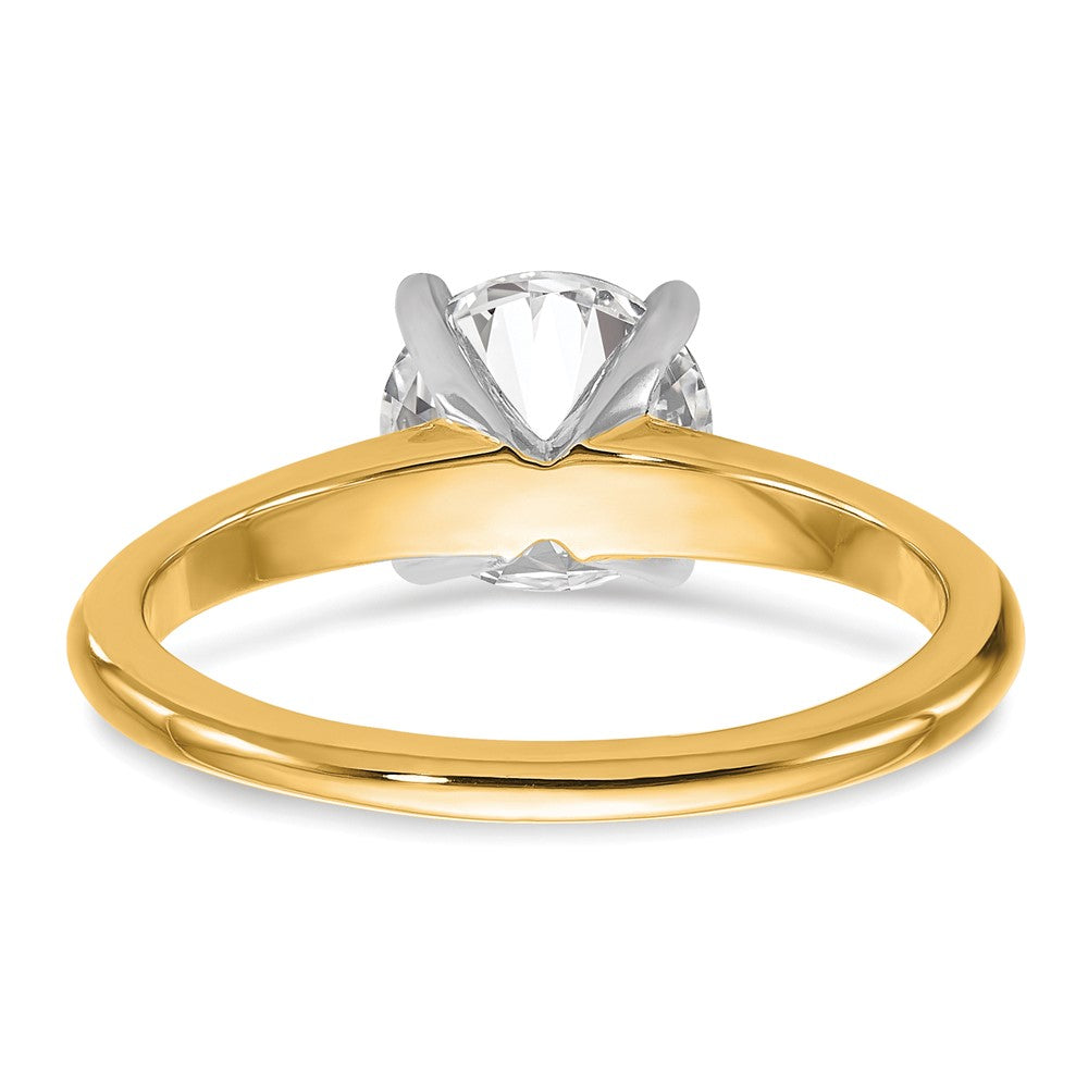 14k Two-tone 1 1/2 Ct. Certified Complete Lab Grown Diamond VS/SI+ G+ Round Solitaire Engagement Ring