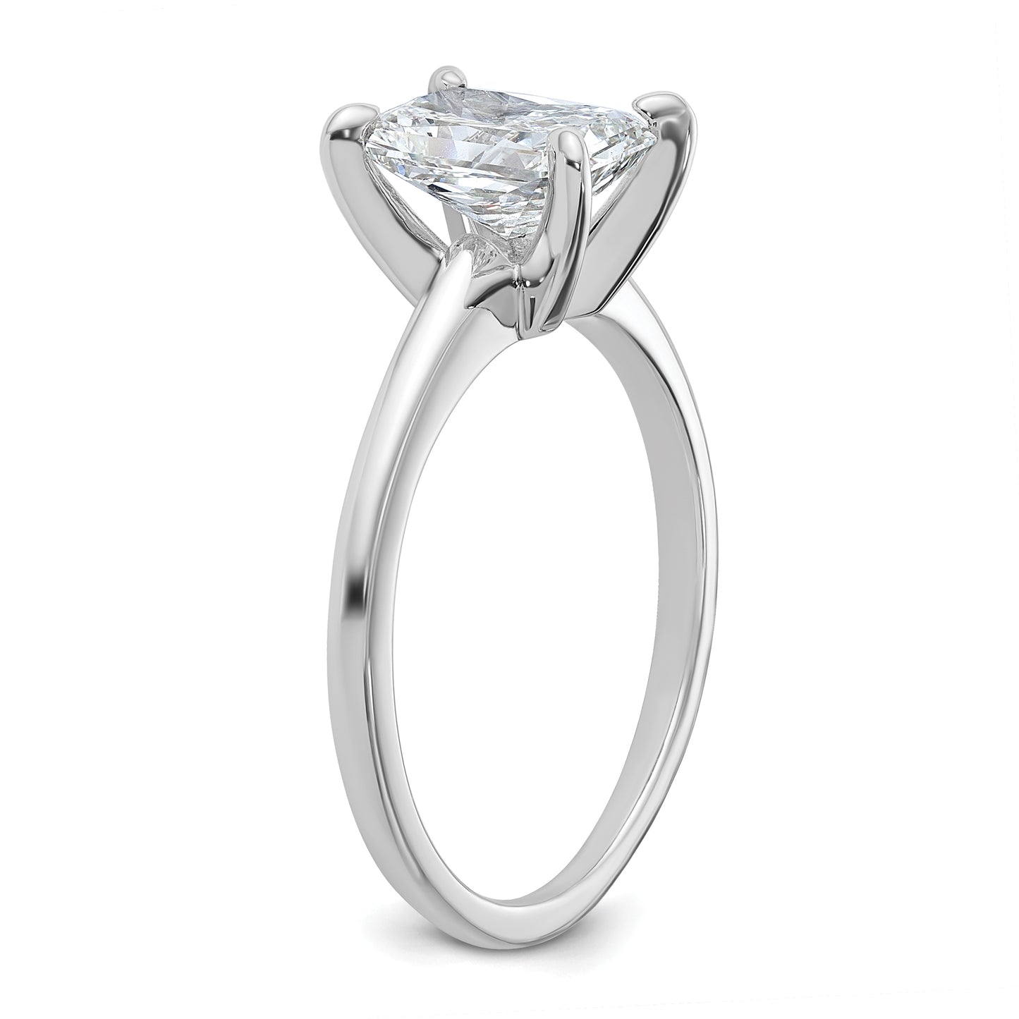 14k White Gold 1 1/2 Ct. Certified Lab Grown Diamond VS/SI+ G+ Radiant Solitare Engagement Ring