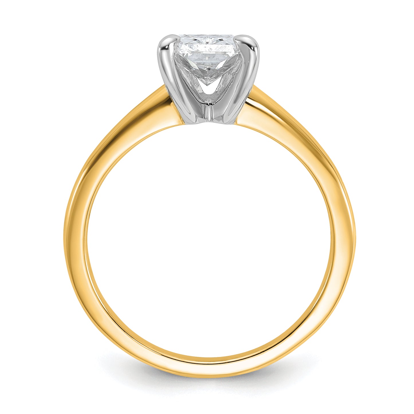 14k Two-tone 1 1/2 Ct. Certified Lab Grown Diamond VS/SI+ G+ Radiant Solitare Engagement Ring