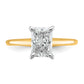 14k Two-tone 1 1/2 Ct. Certified Lab Grown Diamond VS/SI+ G+ Radiant Solitare Engagement Ring