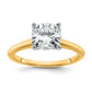 14k Two-tone 2 Ct. Certified Lab Grown Diamond VS/SI+ G+ Cushion Solitare Engagement Ring