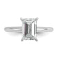 14k White Gold 2 Ct. Lab Grown Diamond VS/SI+ G+ Emerald Solitare Engagement Ring