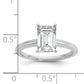 14k White Gold 2 Ct. Lab Grown Diamond VS/SI+ G+ Emerald Solitare Engagement Ring