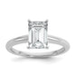 14k White Gold 2 Ct. Lab Grown Diamond VS/SI+ G+ Emerald Solitare Engagement Ring