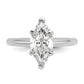 14k White Gold 2 Ct. Lab Grown Diamond VS/SI+ G+ Marquise Solitare Engagement Ring