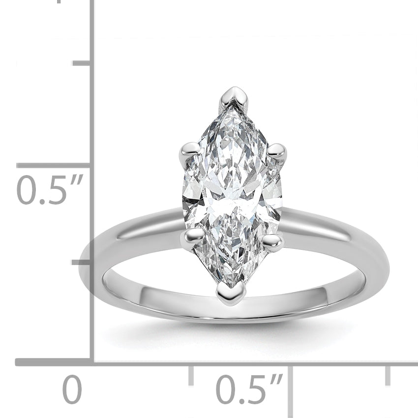 14k White Gold 2 Ct. Lab Grown Diamond VS/SI+ G+ Marquise Solitare Engagement Ring