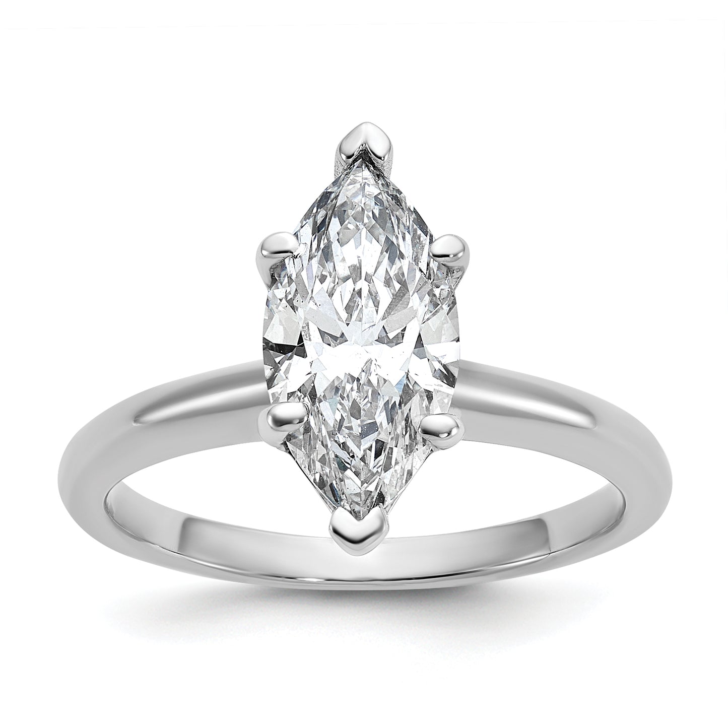 14k White Gold 2 Ct. Certified Lab Grown Diamond VS/SI+ G+ Marquise Solitare Engagement Ring