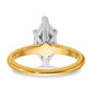 14k Two-tone 2 Ct. Lab Grown Diamond VS/SI+ G+ Marquise Solitare Engagement Ring