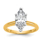 14k Two-tone 2 Ct. Certified Lab Grown Diamond VS/SI+ G+ Marquise Solitare Engagement Ring