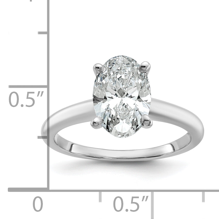 14k White Gold 2 Ct. Certified Lab Grown Diamond VS/SI+ G+ Oval Solitare Engagement Ring