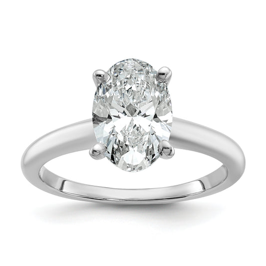 14k White Gold 2 Ct. Certified Lab Grown Diamond VS/SI+ G+ Oval Solitare Engagement Ring